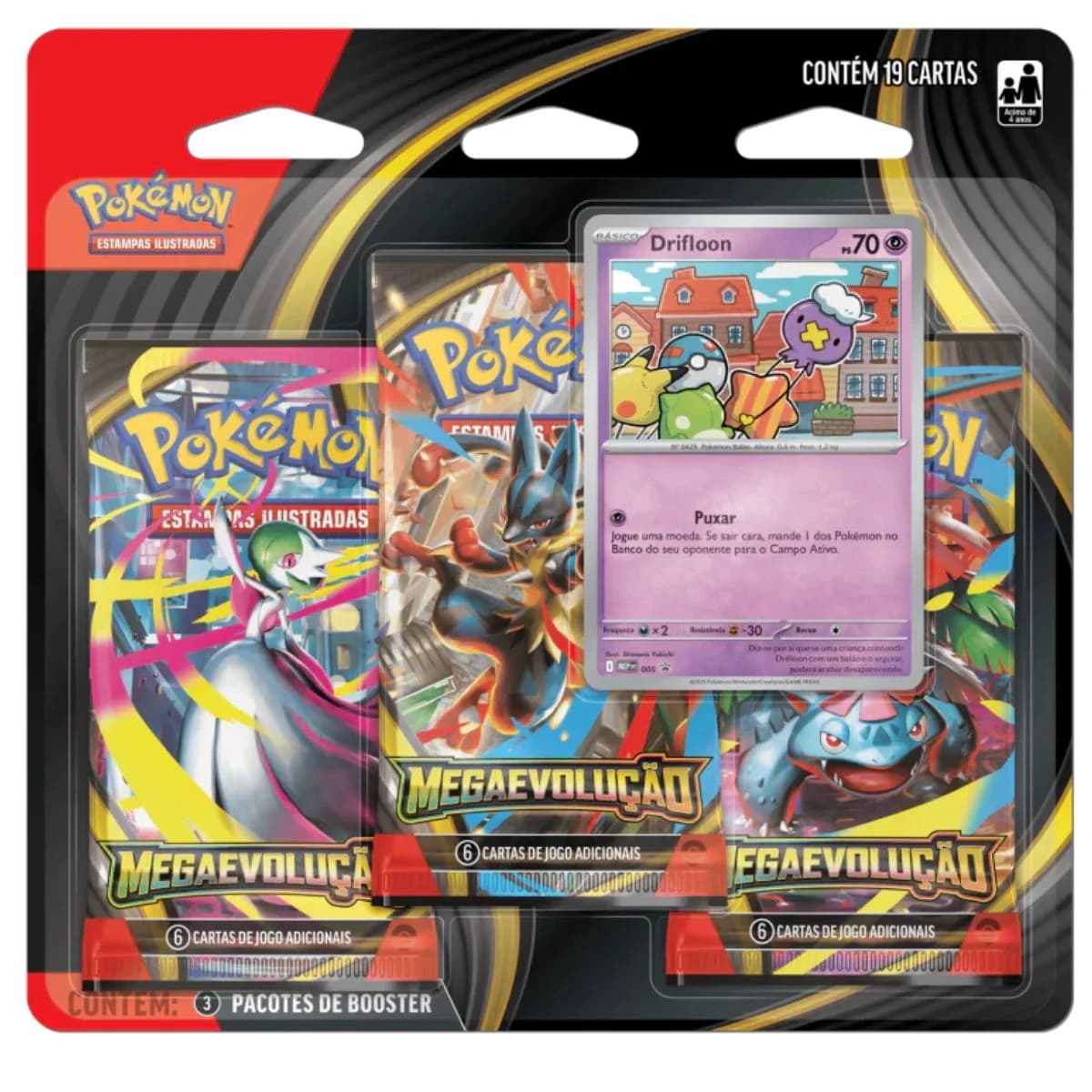Blister Triplo Mega Evolução Drifloon 19 Cartas