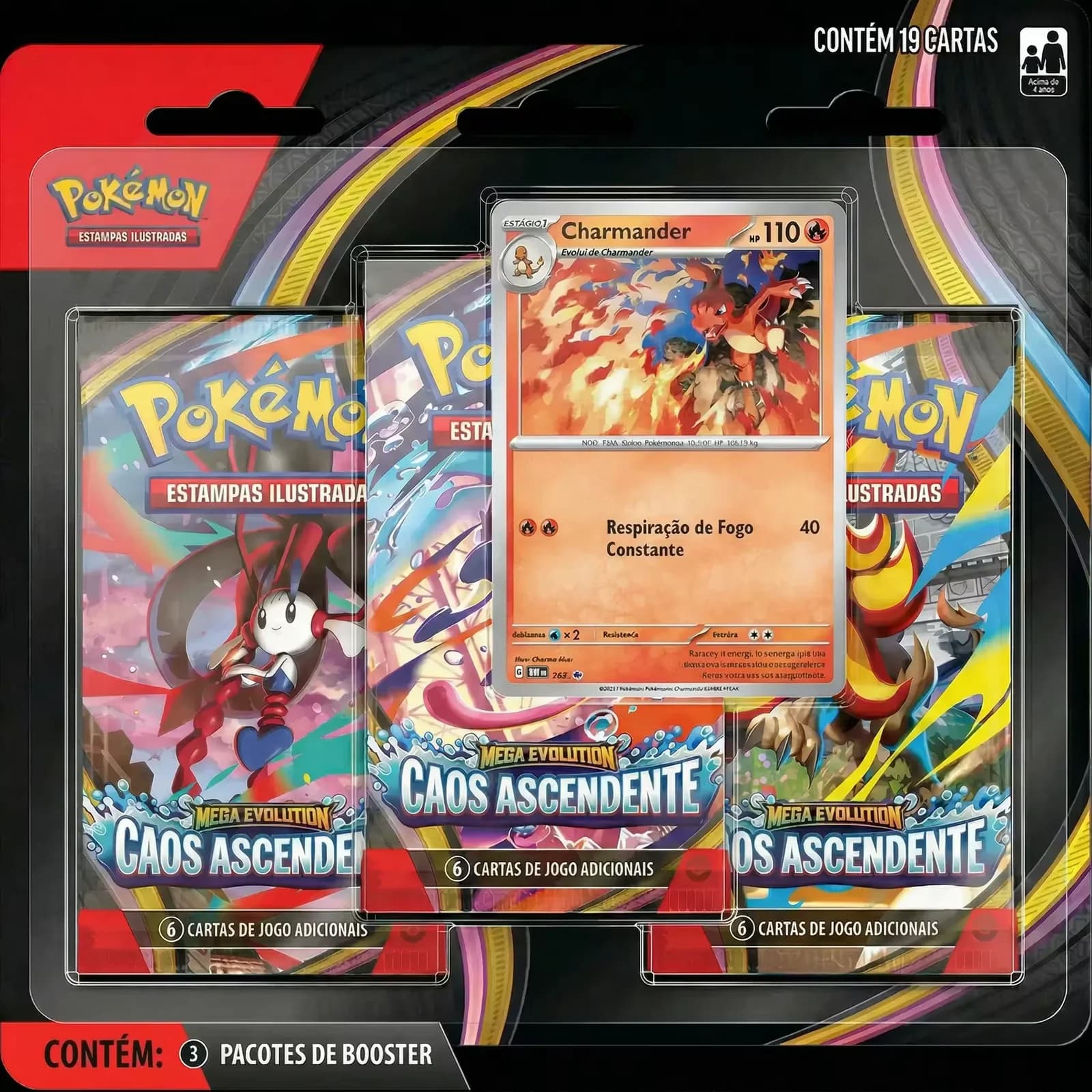 Blister Triplo Megaevolução 4 - Caos Ascendente - Charmeleon
